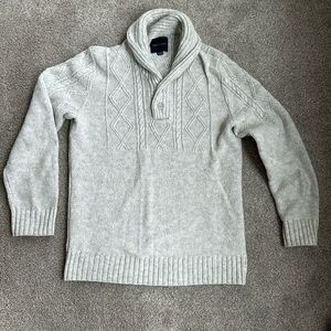 American Eagle Outfitters Men's Cable Knit Shawl Collared Neck Sweater